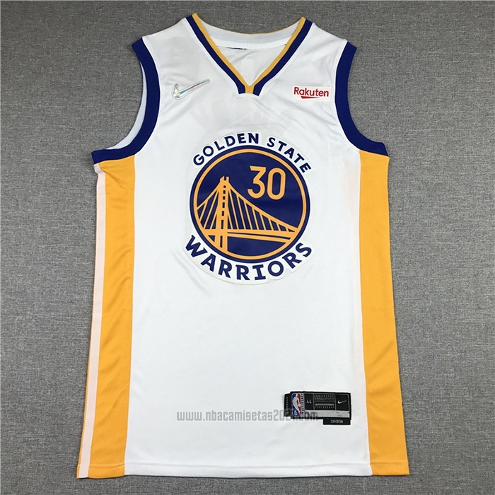 Camiseta Golden State Warriors Stephen Curry #30 Association 2021-22 Blanco